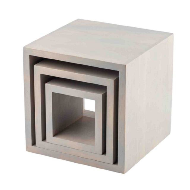 TableCraft Products 12895 - Barclay™ Square Riser Set, 9" X 9" X 9", Wood (rubberwood)