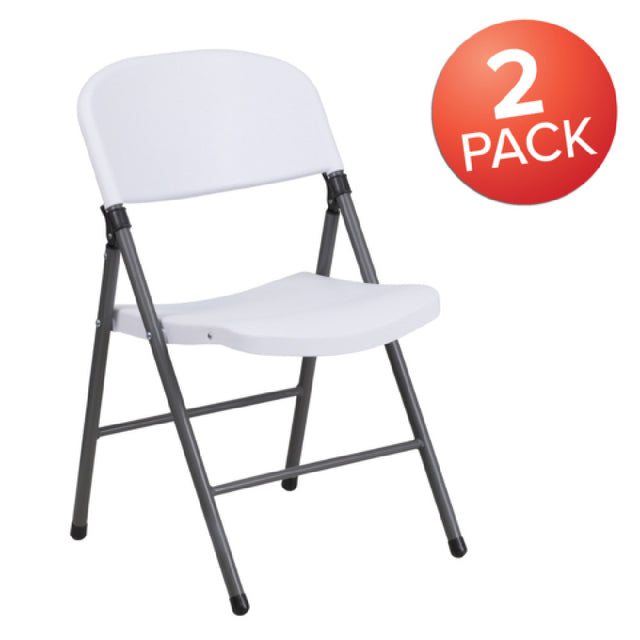 Flash Furniture 2-DAD-YCD-50-WH-GG Hercules Series Folding Chair 330 Lb. Capacity