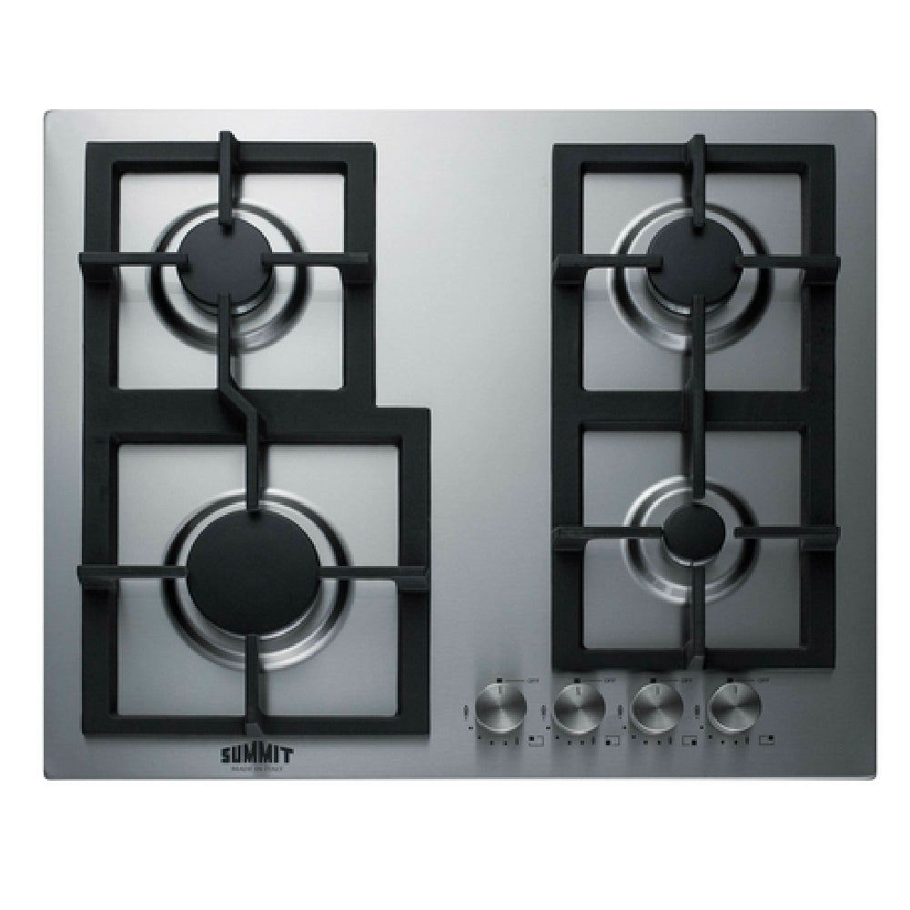 Summit GCJ4SS Gas Cooktop 23-5/8" W (4) Sealed Burners: (2) 6000 BTU