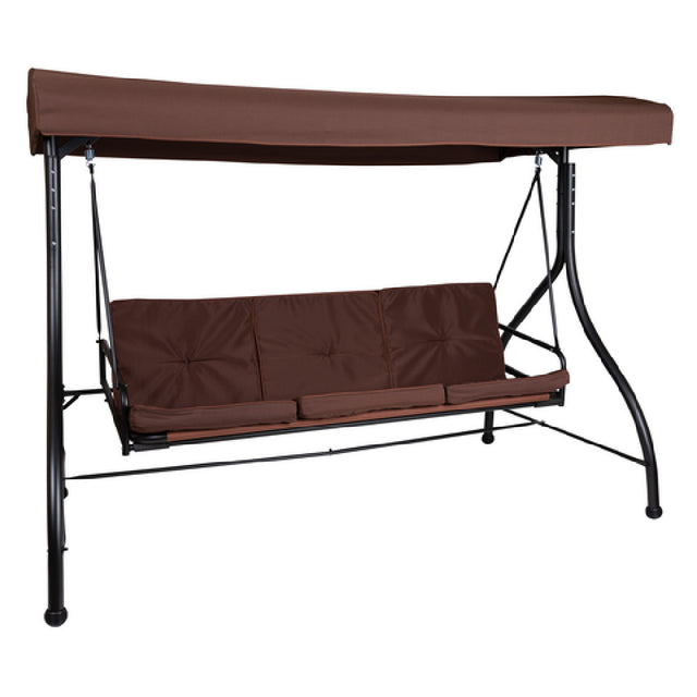 Flash Furniture TLH-007-BN-GG Patio Swing Canopy Hammock 3-seat 800 Lb. Weight Capacity