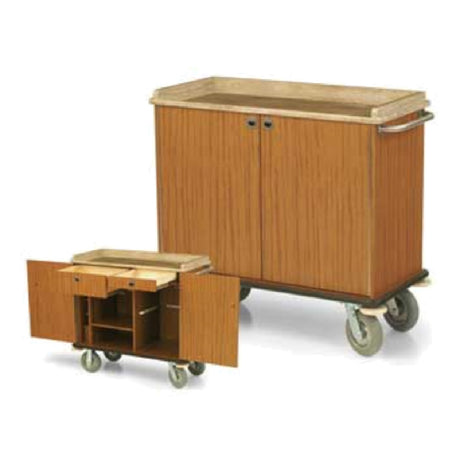 Forbes Industries 4968 Room Service Cart 3-sided Avonite Top 2-drawer Enclosed Cabinet