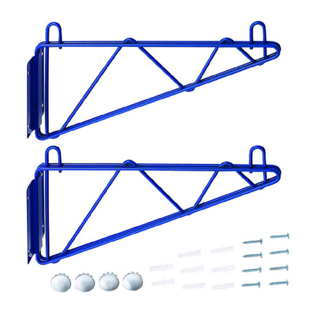 Hubert 76204 - CenPro Deep Wall Mounting Brackets For Blue Epoxy Wire Shelving, 14"