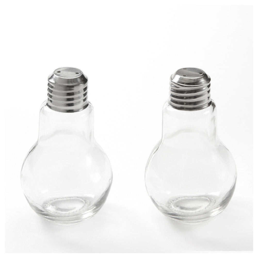 American Metalcraft SPLB7 Lightbulb Salt & Pepper Shaker Set 4 Oz. 2-1/8" Dia. X 4"H