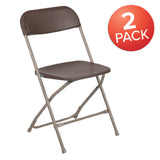 Flash Furniture 2-LE-L-3-BROWN-GG Hercules Series Premium Folding Chair 650 Lb. Weight Capacity