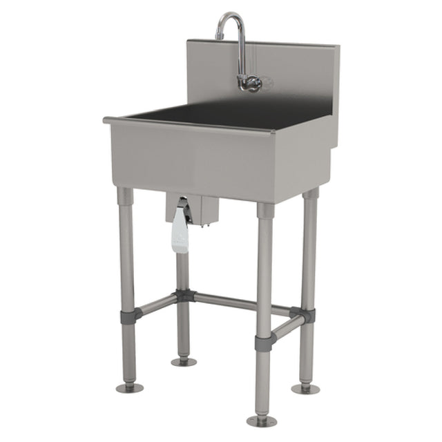 Advance Tabco WSS-16-31KV-FM Service Sink Splash Mount Faucet Provision With Stainless Steel Legs And Flanged Feet