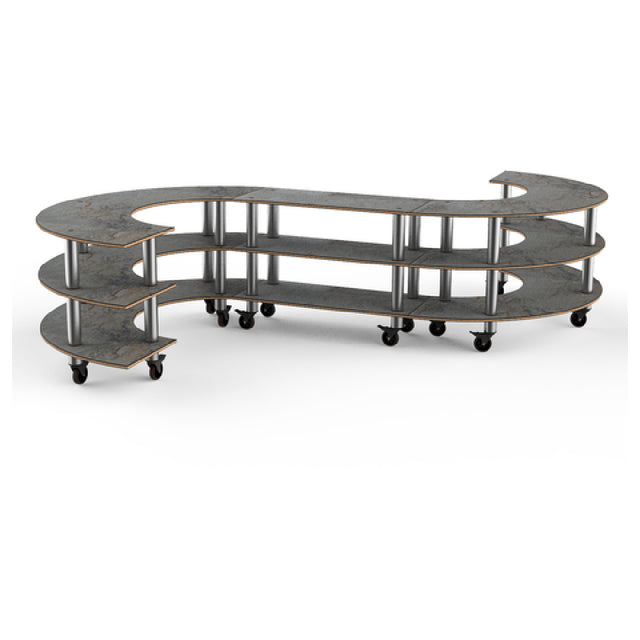 Steelite MGCMSB02GSXW Mogogo Buffet Solutions Modular Serving Station 3-tier 141-1/2" X 124" X 35"H