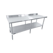 Sapphire Manufacturing SMTEB-2484G Worktable 84"W X 24"D X 35"H 18/430 Stainless Steel Top Shelf