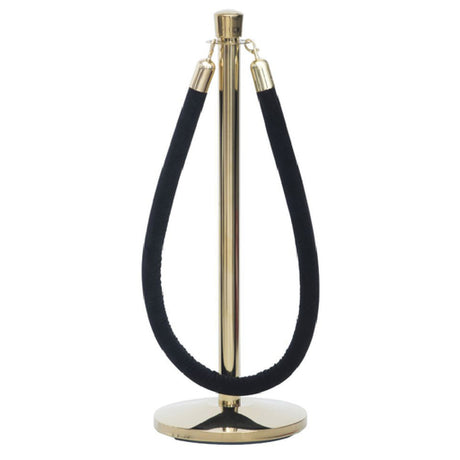 Hubert 92944 - Rope Guidance System, Includes: (1) 38-1/4"H Post, (1) 14" Dia. Tapered Concrete Base With Protective Rubber Floor Guards & (1) 6' Black Cotton Velour Rope