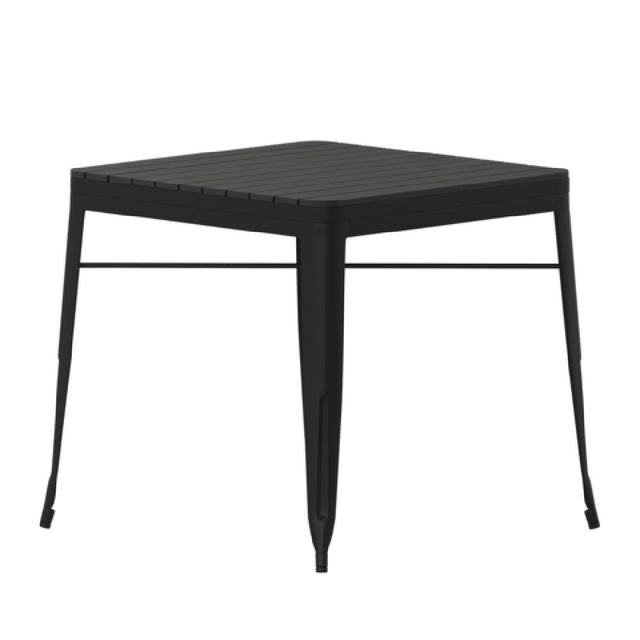 Flash Furniture SB-T11T-BK-GG Helvey Patio Dining Table 31-1/2"W X 31-1/2"D X 28-1/4"H Square Table