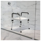 Flash Furniture DC-HY3523L-WH-GG Hercules Series Shower Chair 28" To 33" Adjustable Height