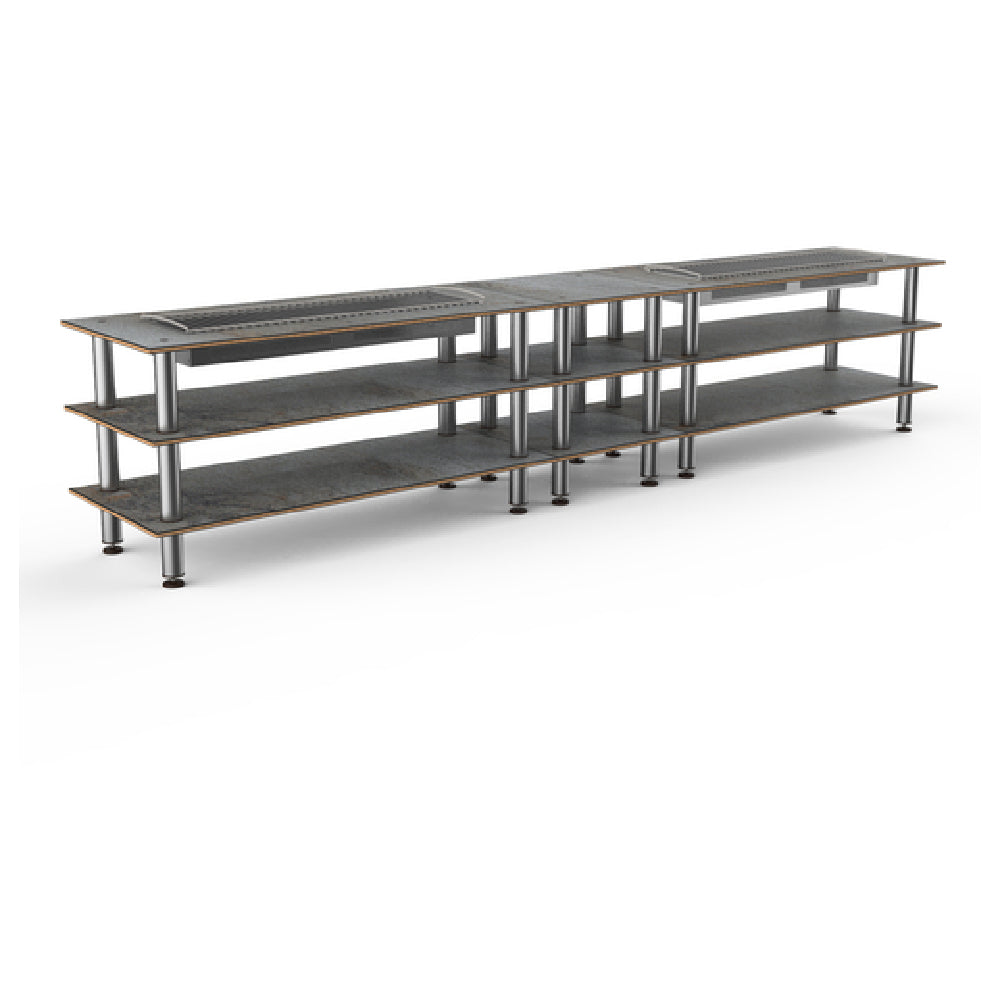 Steelite MGCMLD04GSXF Mogogo Buffet Solutions Modular Double Heat Buffet Table