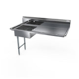 NBR Equipment UDT-50L Undercounter Dishtable Soiled Straight Design