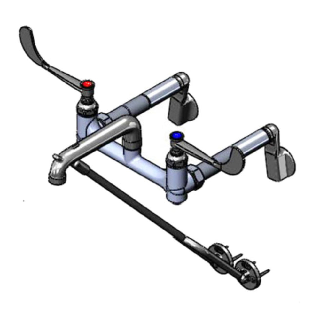 T&S Brass B-0652 Service Sink Faucet 1/2" NPT Female Flanged Adjustable Inlet With Screwdriver Stops