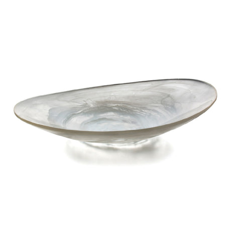 Bon Chef 59019-FROST Shallow Oval Resin Bowl 15.75" X 10.5" X 3" Lead Free