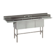Advance Tabco DTC-3-83L-X Special Value Dishtable With 3-compartment Sink 83”W