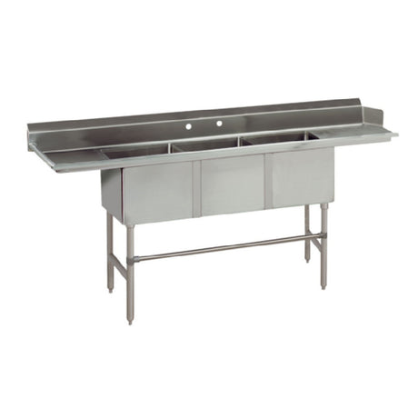 Advance Tabco DTC-3-83L-X Special Value Dishtable With 3-compartment Sink 83”W