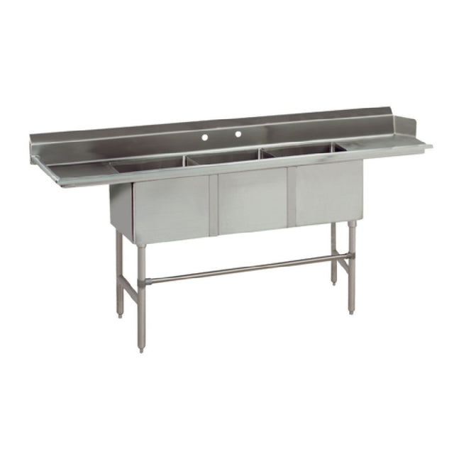 Advance Tabco DTC-3-83L-X Special Value Dishtable With 3-compartment Sink 83”W