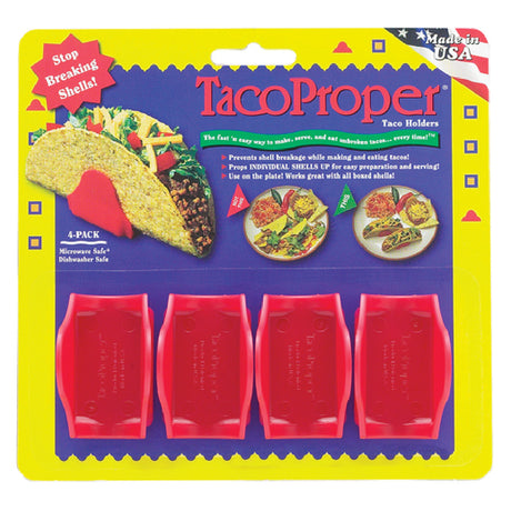 Harold Import Co. 11934 Tacoproper™ Taco Holders Plastic Red (set Of 4)