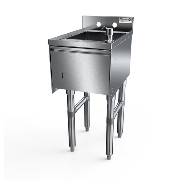 NBR Equipment UW-1-1012-1218-TDV Slim-Line Underbar Hand Sink Freestanding 12-1/2"W X 18-1/4"D X 32-1/2"H Overall Size