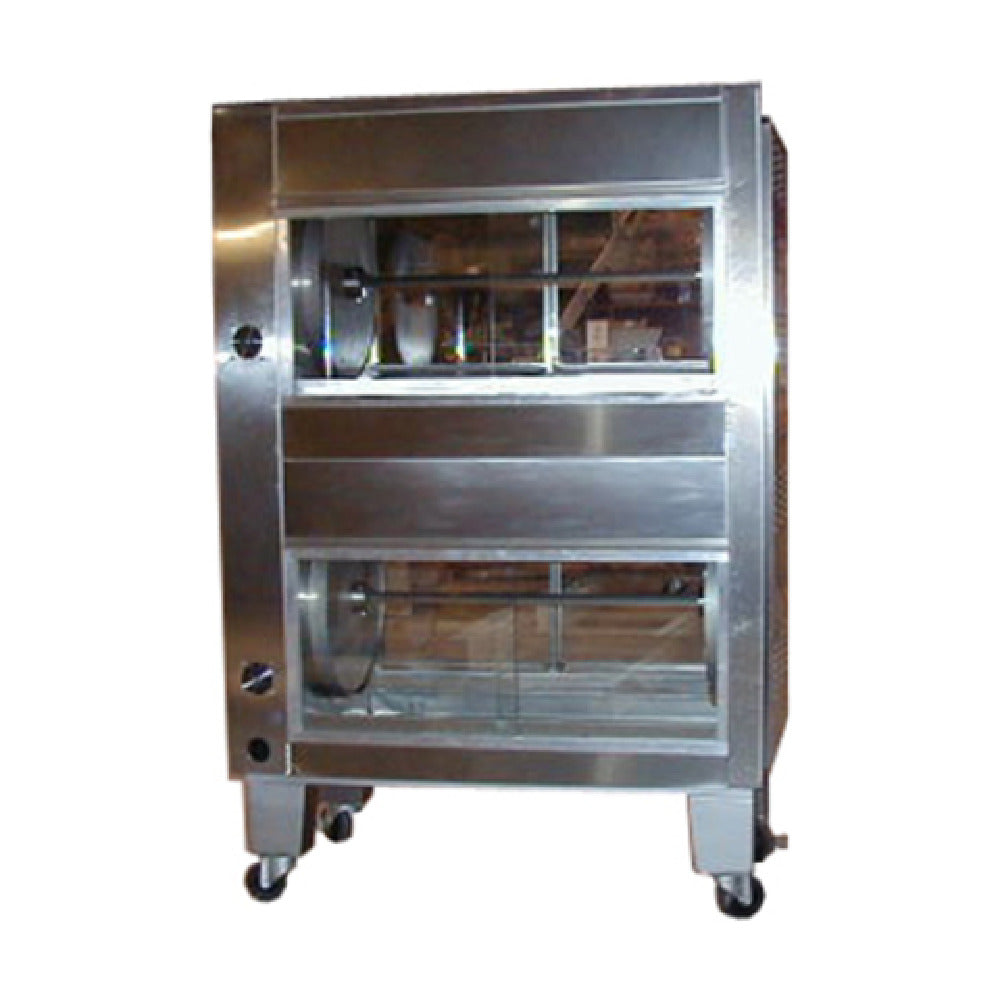 Hickory Industries Inc. N/14.5E Electric Batch Rotisserie Oven 27 Spit Cooking Chambers W/independent Computer Controls. 56-84 Chicken Capacity Featuring Double Rotation Planetary Drum System