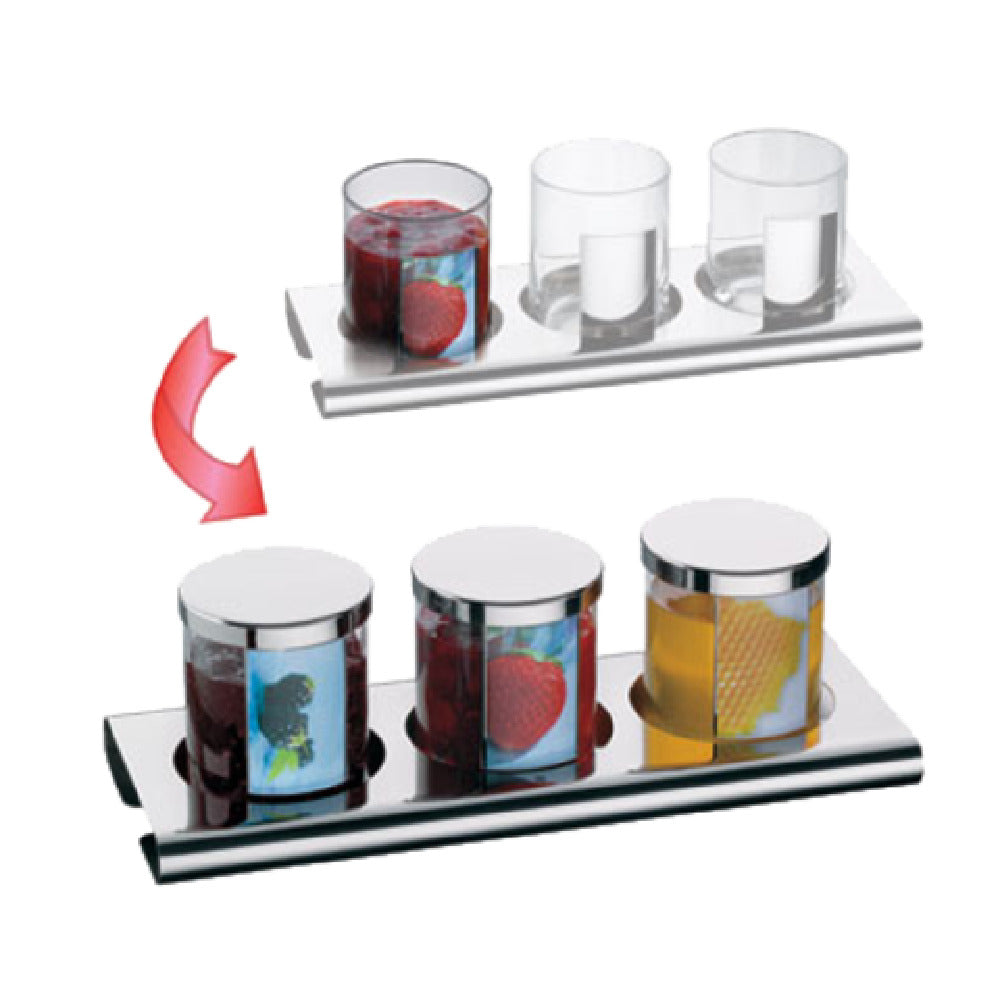 Bauscher Hepp 06.8242.6040 - Buffet Set, Includes: 17-1/2" X 6-3/4" X 1-1/4" Rectangular 18/10 Stainless Steel Base