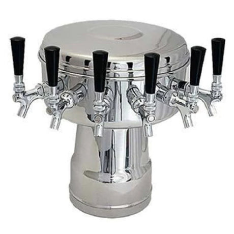 Glastender MT-4-PBR Mushroom Draft Dispensing Tower (4) Stainless Steel Faucets (handles Not Included)