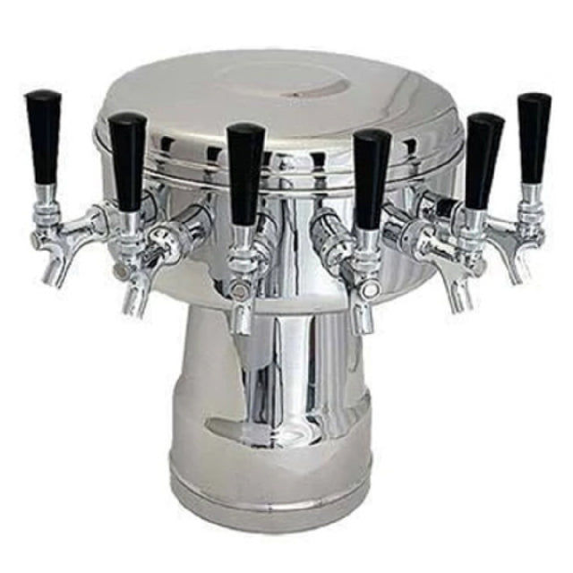 Glastender MT-4-MF Mushroom Draft Dispensing Tower (4) Stainless Steel Faucets (handles Not Included)