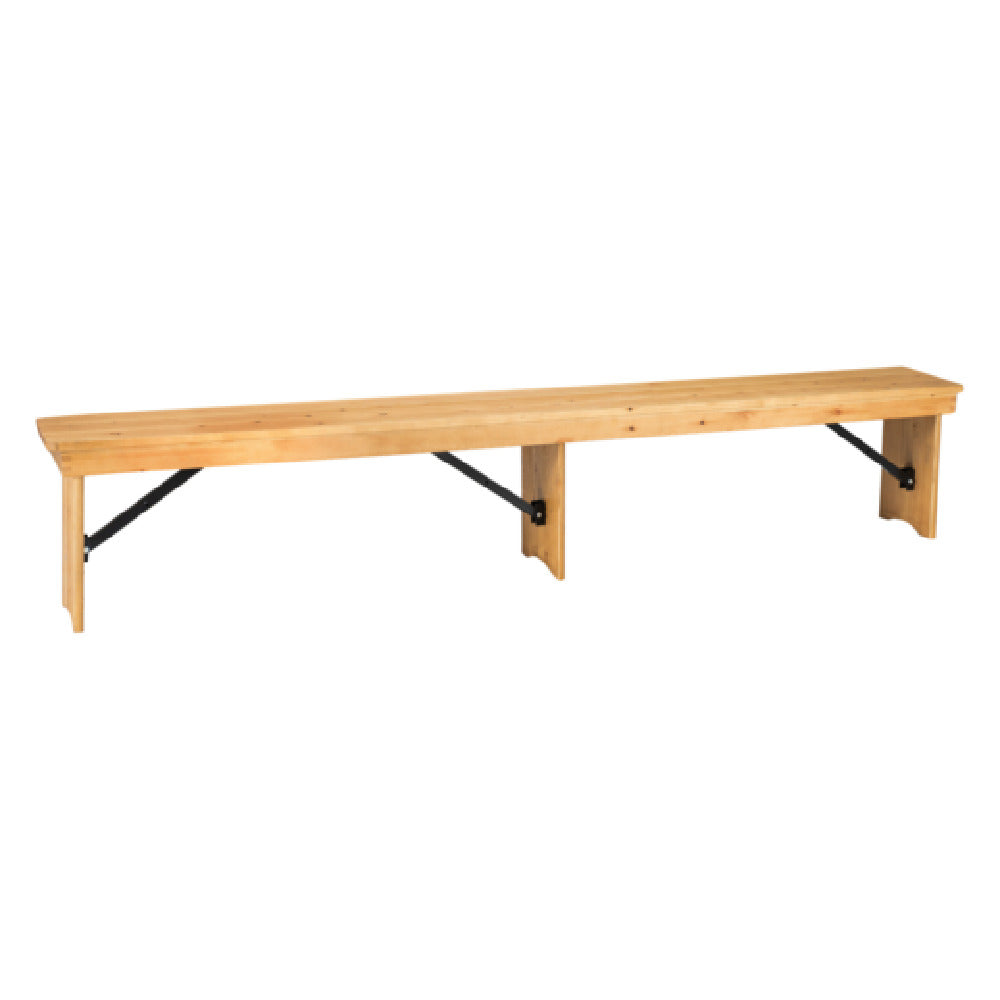 Flash Furniture XA-B-96X12-L-LN-GG Hercules Series Folding Rustic Farm Bench 96"W X 12"D X 17-1/2"H