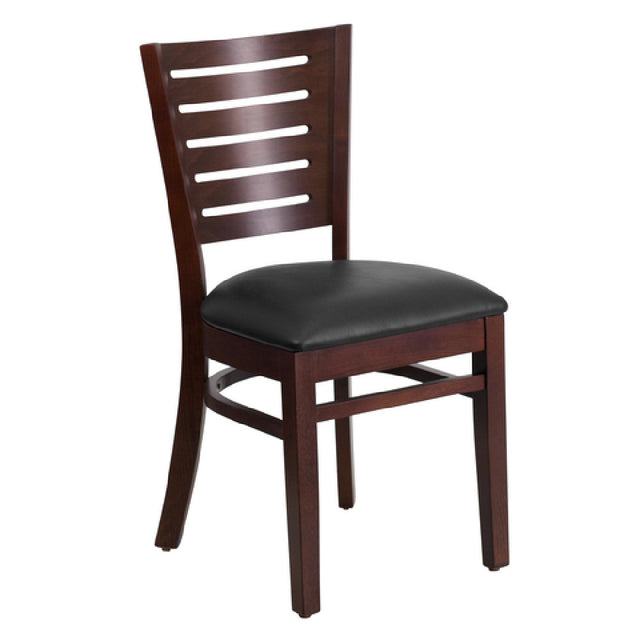 Flash Furniture XU-DG-W0108-WAL-BLKV-GG Darby Series Restaurant Chair Wood Slat Back