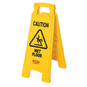 Rubbermaid FG611277YEL - Floor Sign, "Caution Wet Floor", 2-sided