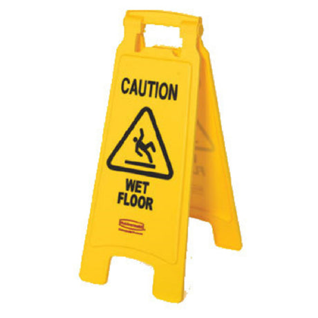 Rubbermaid FG611277YEL - Floor Sign, "Caution Wet Floor", 2-sided