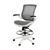 Flash Furniture BL-LB-8801X-D-GR-WH-GG Waylon Drafting Swivel Chair 42-1/2" 50" Adjustable Height