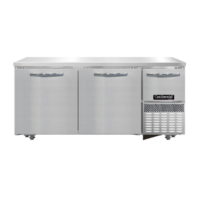 Continental Refrigerator FA68N-U Undercounter Freezer Base 68"W Stainless Steel Front & End Panels