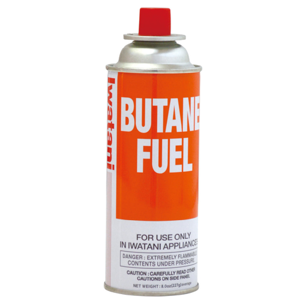 Iwatani BU-6 Butane Fuel Canister 8 Oz. Capacity Rim Vent Release System