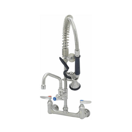 T&S Brass SMPF-8WLN-06 EverSteel Pre-Rinse Unit: 8" Stainless Steel Wall Mount Mixing Faucet