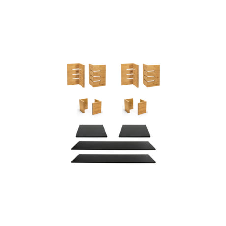 FOH BST051MUM28 Display Riser Set Buffet Essentials Slotted Bamboo