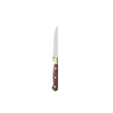 Fortessa 1.5.STK.NS.285 Steak Knife Natural Wood And Brass Non Serrated (12 Each Per Case)