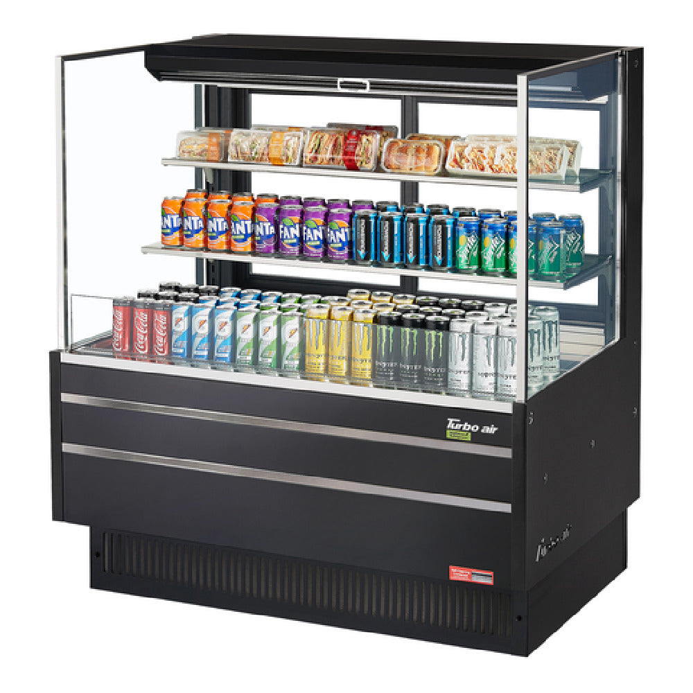 Turbo Air TOM-48L-UFD-W(B)-3S-N Horizontal Open Display Merchandiser Low-profile