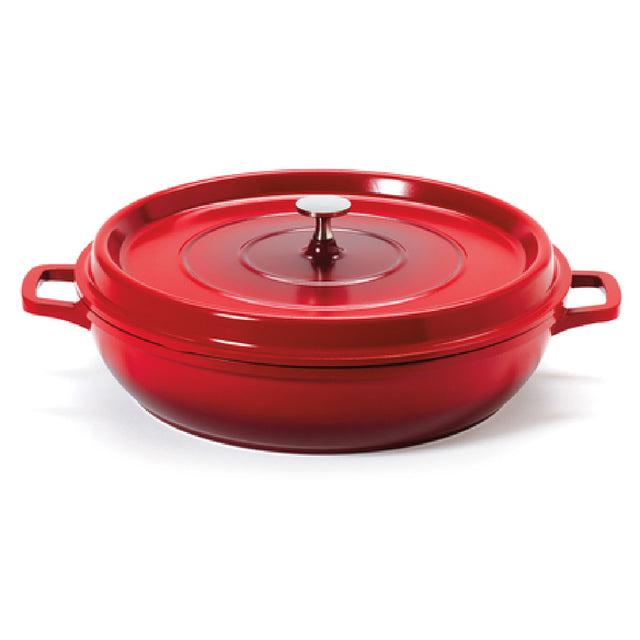 GET Enterprises CA-008-R/BK/CC Heiss™ Braiser Pan 4 Qt. (5 Qt. Rim Full) 12-5/8" Dia. X 2-7/8"H