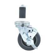 BK Resources 4SBR-2RA-GR-TLB - Swivel Caster, 1-1/4" Expanding Stem, 4" Gray Rubber Wheel