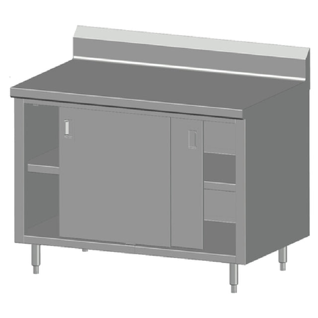 SPG 4CBT-24BD - Universal Stainless Work Table, Cabinet Base With Sliding Doors, 48"W X 24"D