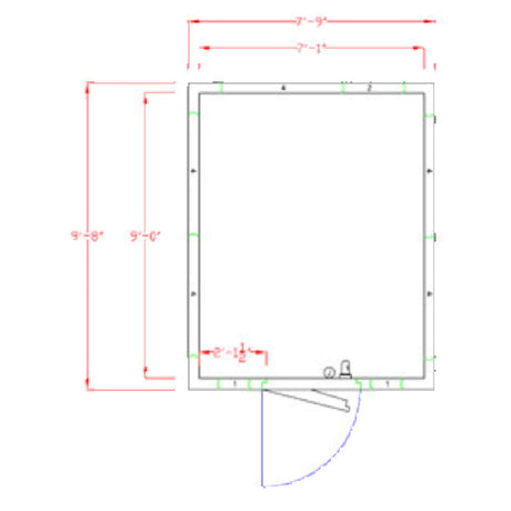 American Panel 8X10F-O Walk-In Freezer 7'-6" H X 7'-9" W X 9'-8" D Outdoor