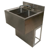 BK Resources UBB-21-336S Underbar Sink Three Compartment 36”W X 21-1/4"D X 34"H Overall Size