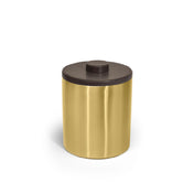 FOH RIB066GOS21 2qt Round Stainless Ice Bucket Matte Brass With London Brown Lid
