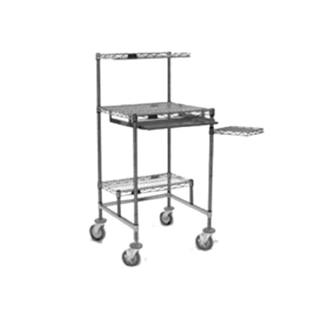 Eagle MCWS2424C-P Mobile Computer Workstation 24"W X 24"D X 53-3/8"H (1) Cantilever Wire Shelf