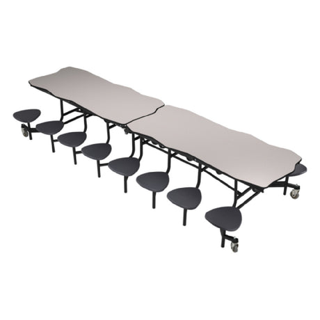 National Public Seating MBTS1216 NPS® Mobile Cafeteria Table 16 Stools