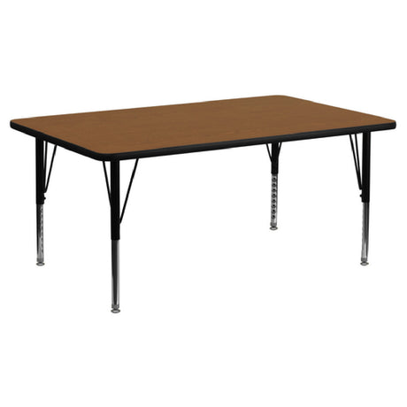 Flash Furniture XU-A2460-REC-OAK-H-P-GG Activity Table 60"W X 24"D X 16-1/4" To 25-1/4" Adjustable Height