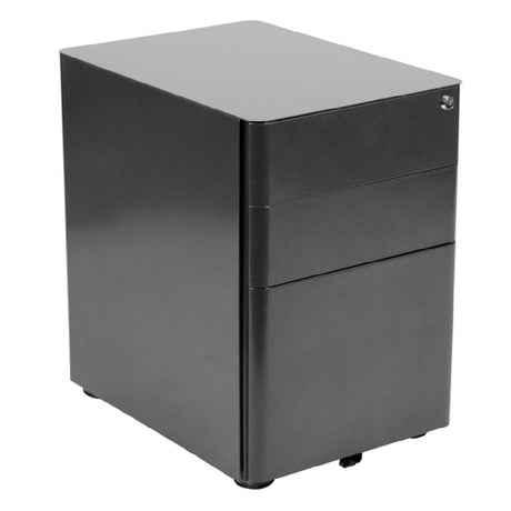 Flash Furniture HZ-CHPL-01-BK-GG Mobile Drawer Cabinet 15-1/2"W X 21"D X 22-3/4"H