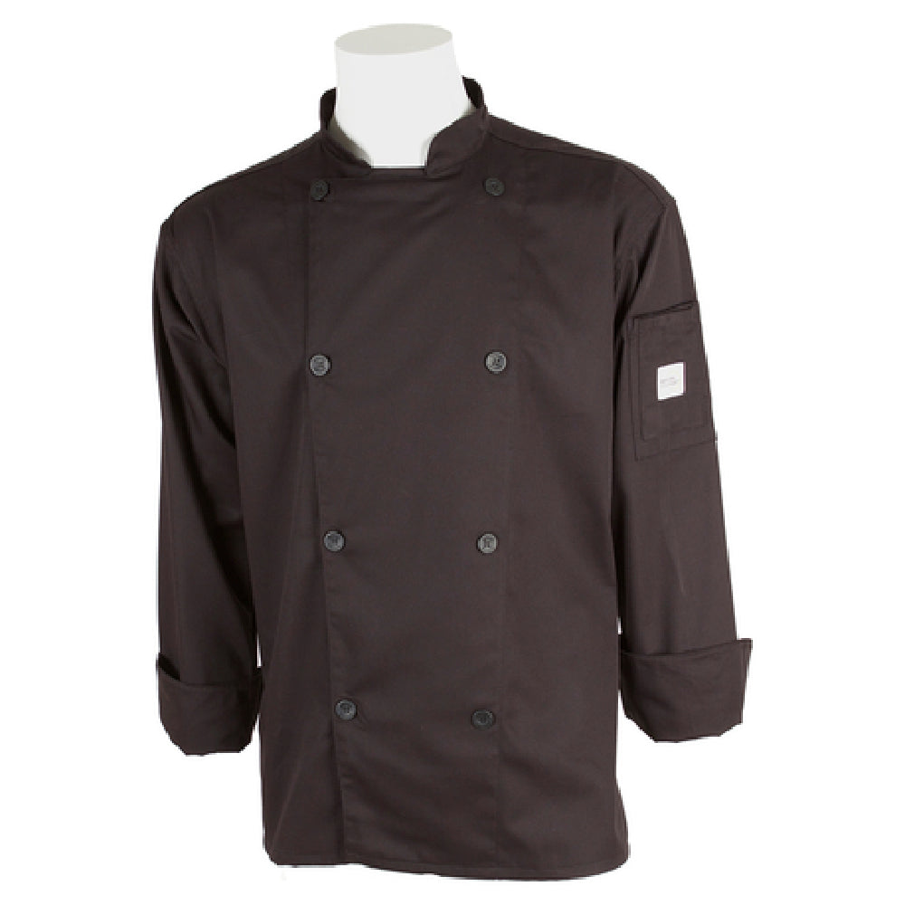 Mercer Culinary M61010BKL Genesis Unisex Chef Jacket (8) Traditional Buttons Utility Shoulder Pocket