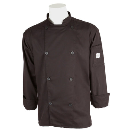 Mercer Culinary M61010BK4X Genesis Unisex Chef Jacket (8) Traditional Buttons Utility Shoulder Pocket